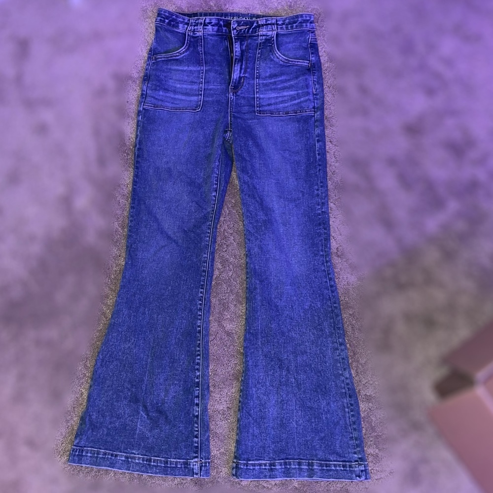 Dark Blue American Eagle Flare Jeans